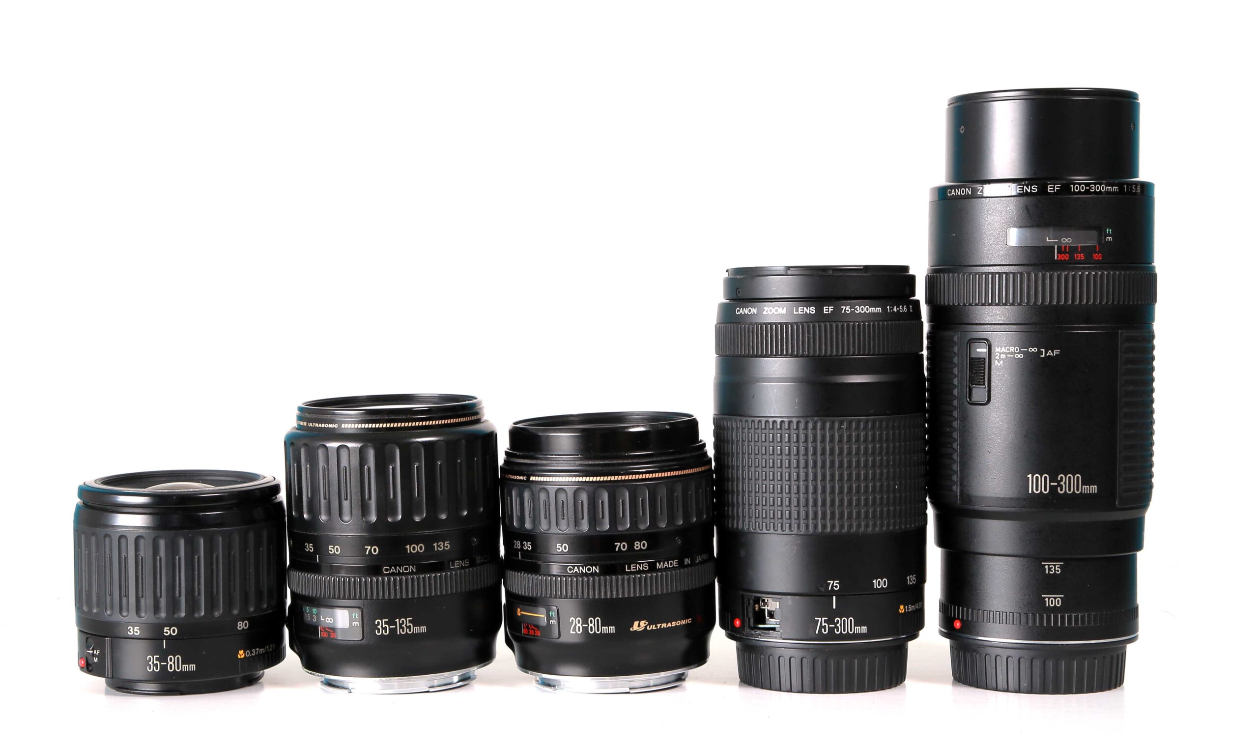 Canon EF50、Canon EF28-80、Canon EF75-300フルサイズ対応フルサイズ対応可